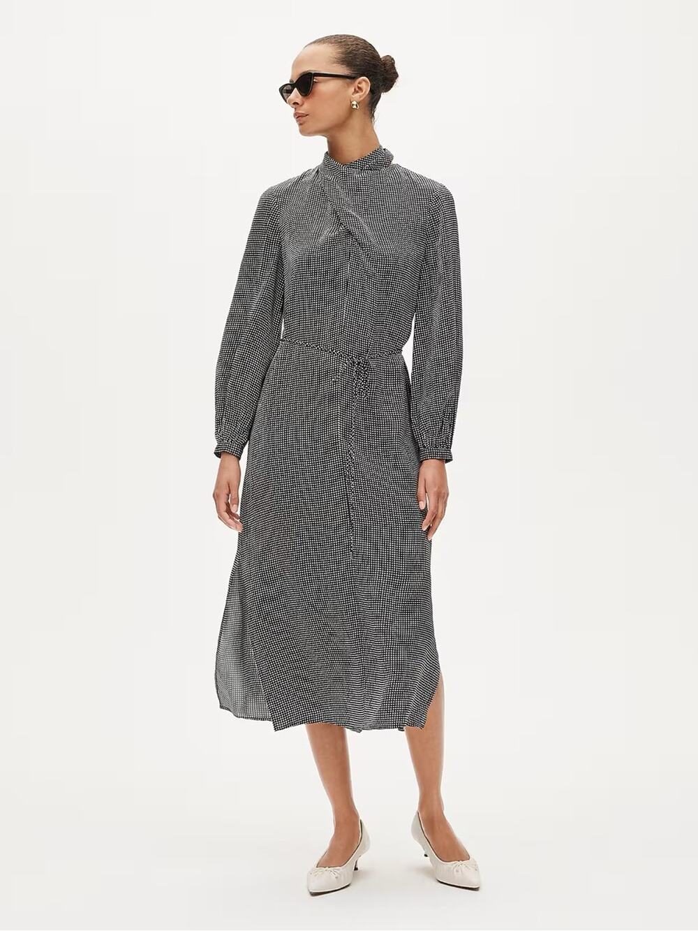 J.Crew Scarf-neck midi shift dress